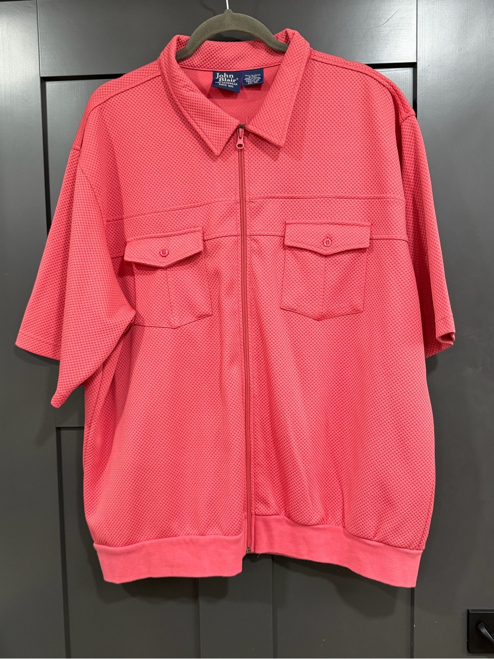 Vintage John Blair Coral Short-Sleeve Zip Shirt Jacket
